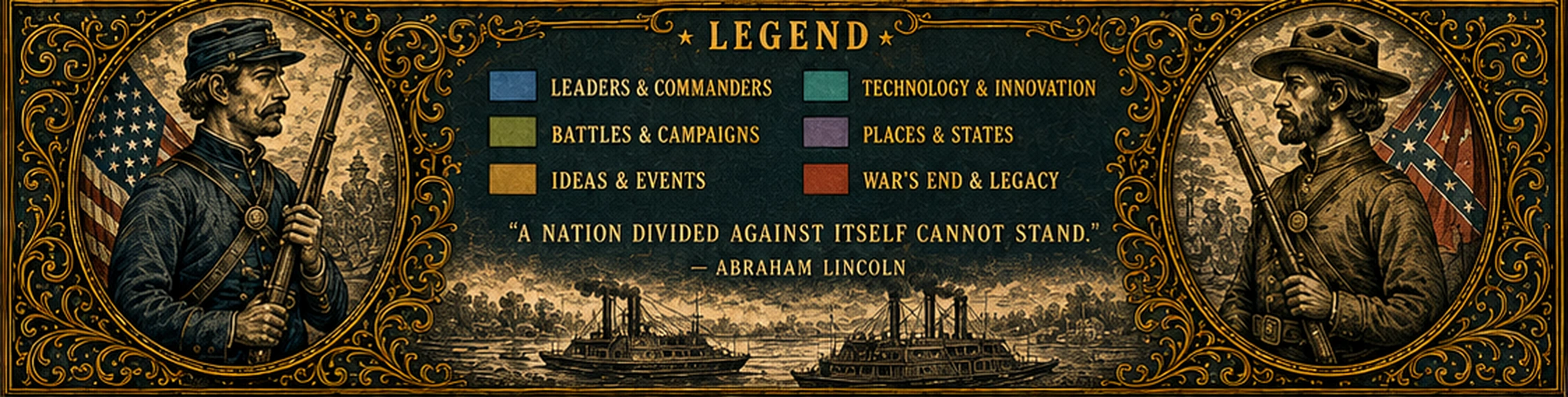 Illustrated category legend and Abraham Lincoln quotation